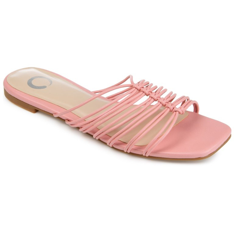 Brinley Co. Womens Soft Square Toe Faux Leather Slide - Walmart.com | Walmart (US)