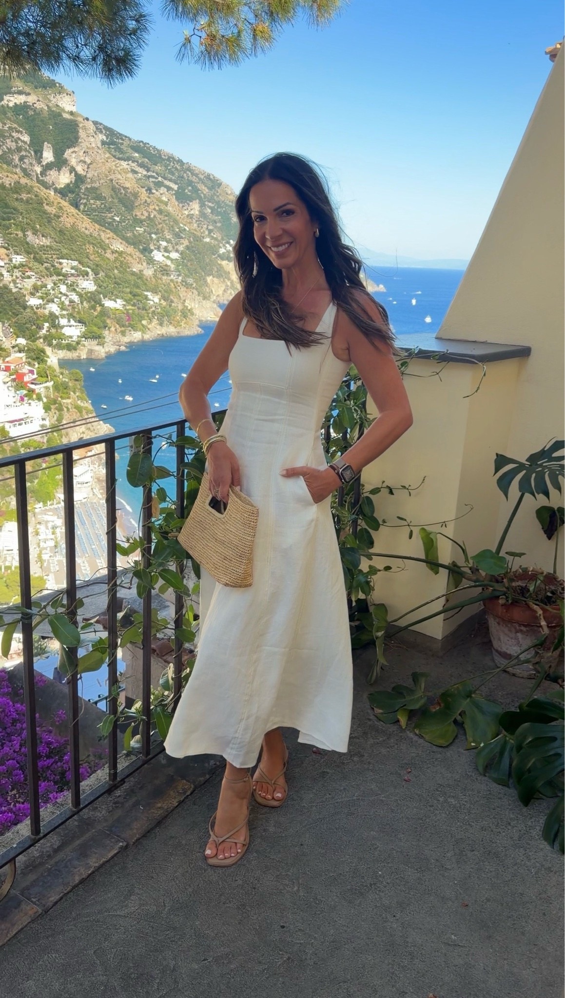 What I wore for a night out in beautiful Positano. Summer white linen dress.  European vacation style. Summer in Italy dresses. Linen dress.

#LTKOver40 #LTKTravel #LTKMidsize