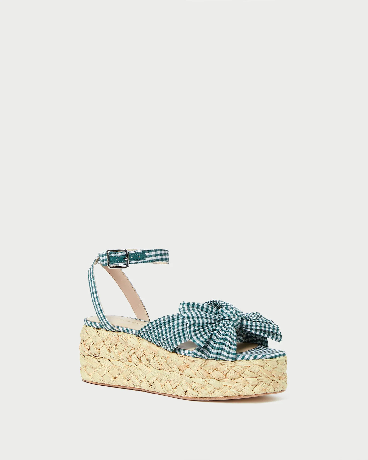 Gaby Green Gingham Bow Espadrille | Loeffler Randall