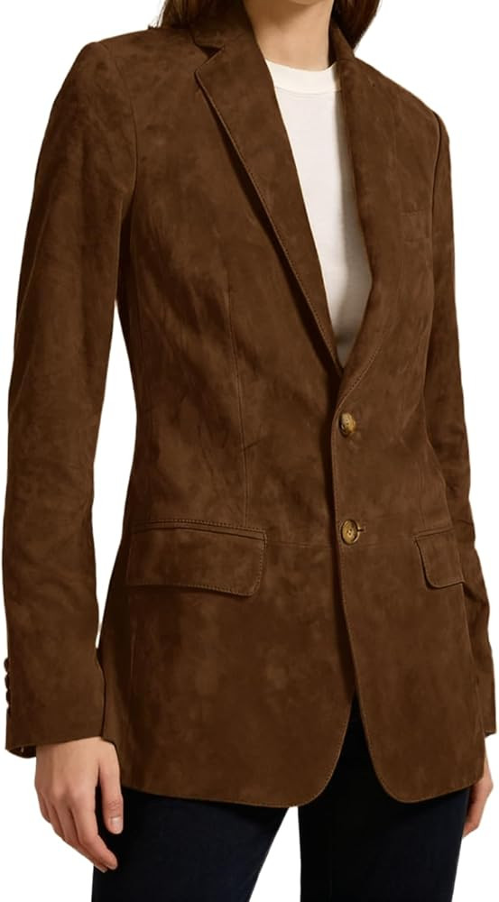Women's Faux Suede Blazer Dressy Office Work Suit Jacket for Women Casual Business Winter Coat fo... | Amazon (US)