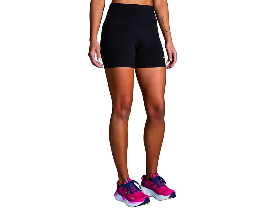 Brooks Spark 5 Short Tights (Black) Women's Clothing | Zappos