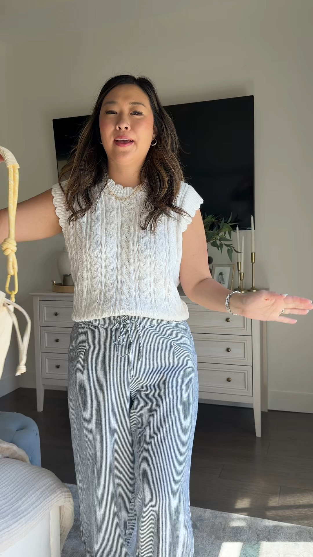 Walmart Spring Fashion 
Sweater Tank: Medium
Striped Pants: Small 

#LTKootd #LTKPetite #LTKMothersDay