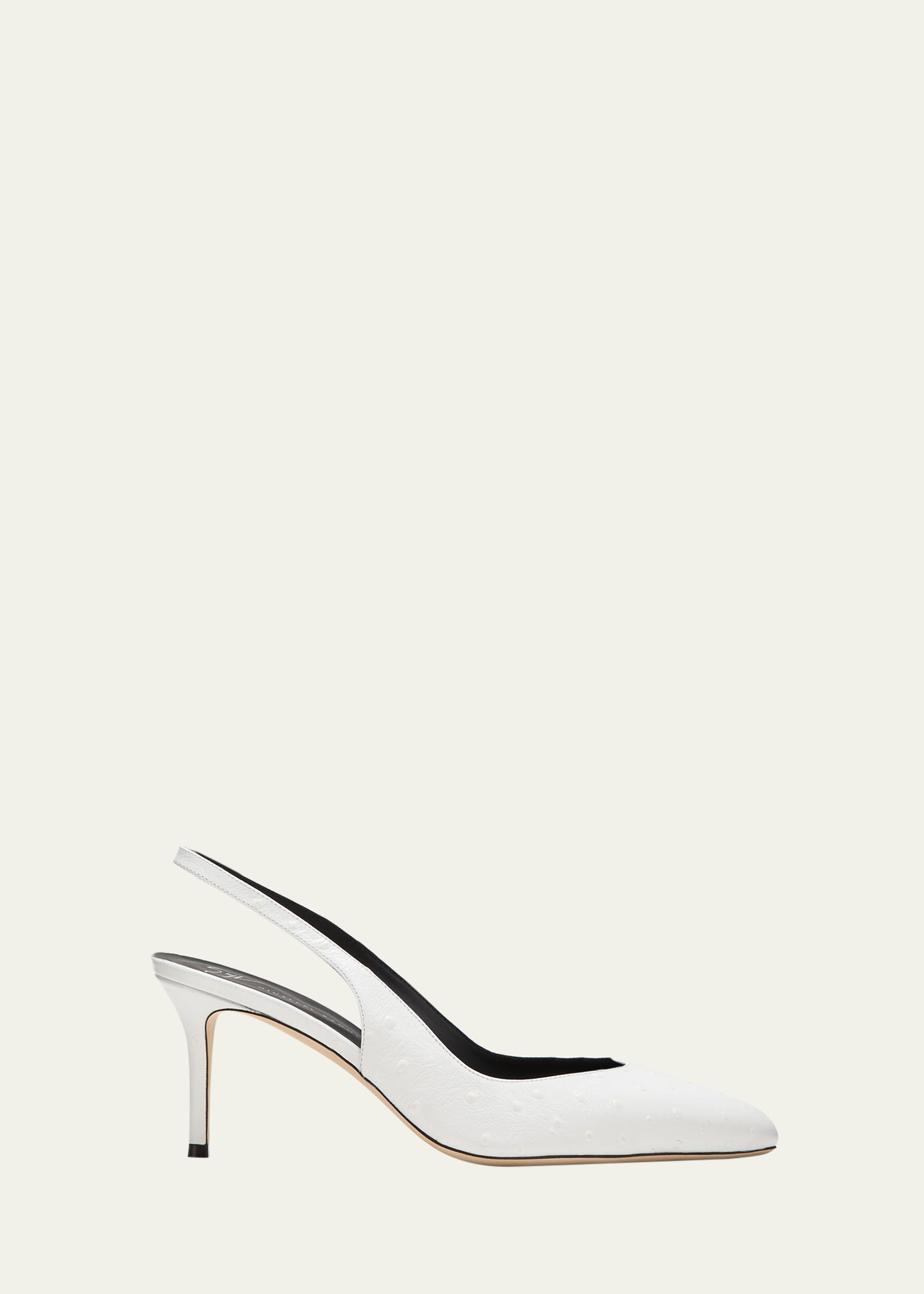 Giuseppe Zanotti Ostrich-Embossed Leather Slingback Pumps | Bergdorf Goodman