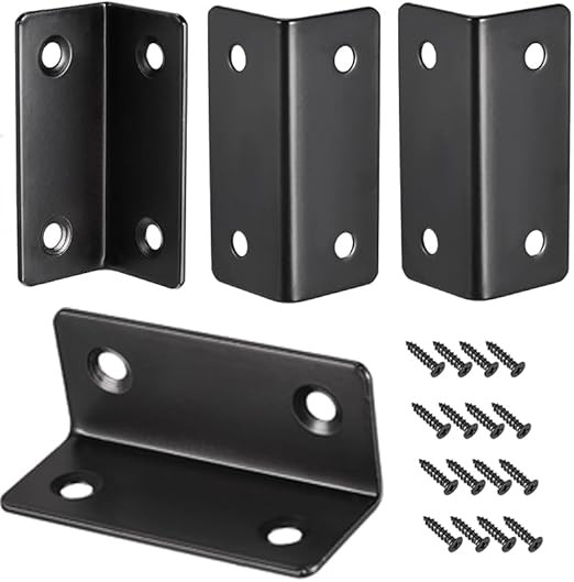 4Pcs Angle Brackets for Wood , 60x25X25mm Corner Brackets Stainless Steel L-Shaped Brackets 90 De... | Amazon (US)