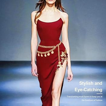 Gold Chain Belt for Women - Adjustable Waist Chain with Sun Charm, Multi-Layer Metal Body Jewelry... | Amazon (US)