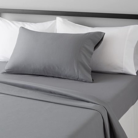Lightweight Super Soft Easy Care Wrinkle-Free Breathable Brushed Microfiber 3-Piece Bed Sheet Set with 14-Inch Deep Pockets, Twin, Dark Gray, Solid | Walmart (US)