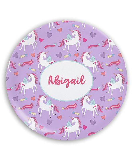 Unicorn Dreams Personalized Plate | Zulily