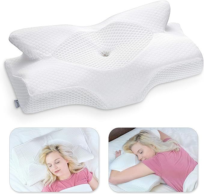 Elviros Cervical Memory Foam Pillow, Contour Pillows for Neck and Shoulder Pain, Ergonomic Orthop... | Amazon (US)