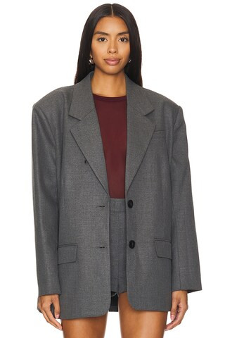 Gestuz Paula Blazer in Dark Grey Melange from Revolve.com | Revolve Clothing (Global)