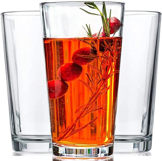 Drinking Glasses - Set of 10 - 16oz. Margarita Glasses Glass Cups - Dishwasher Safe Cocktail glas... | Amazon (US)