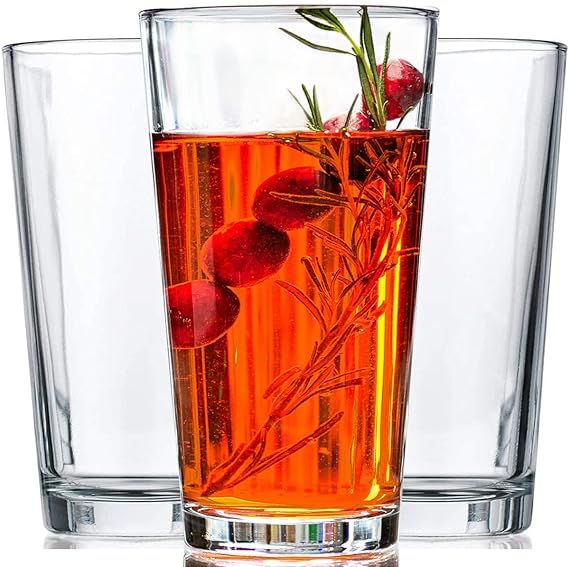 Drinking Glasses - Set of 10 - 16oz. Margarita Glasses Glass Cups - Dishwasher Safe Cocktail glas... | Amazon (US)