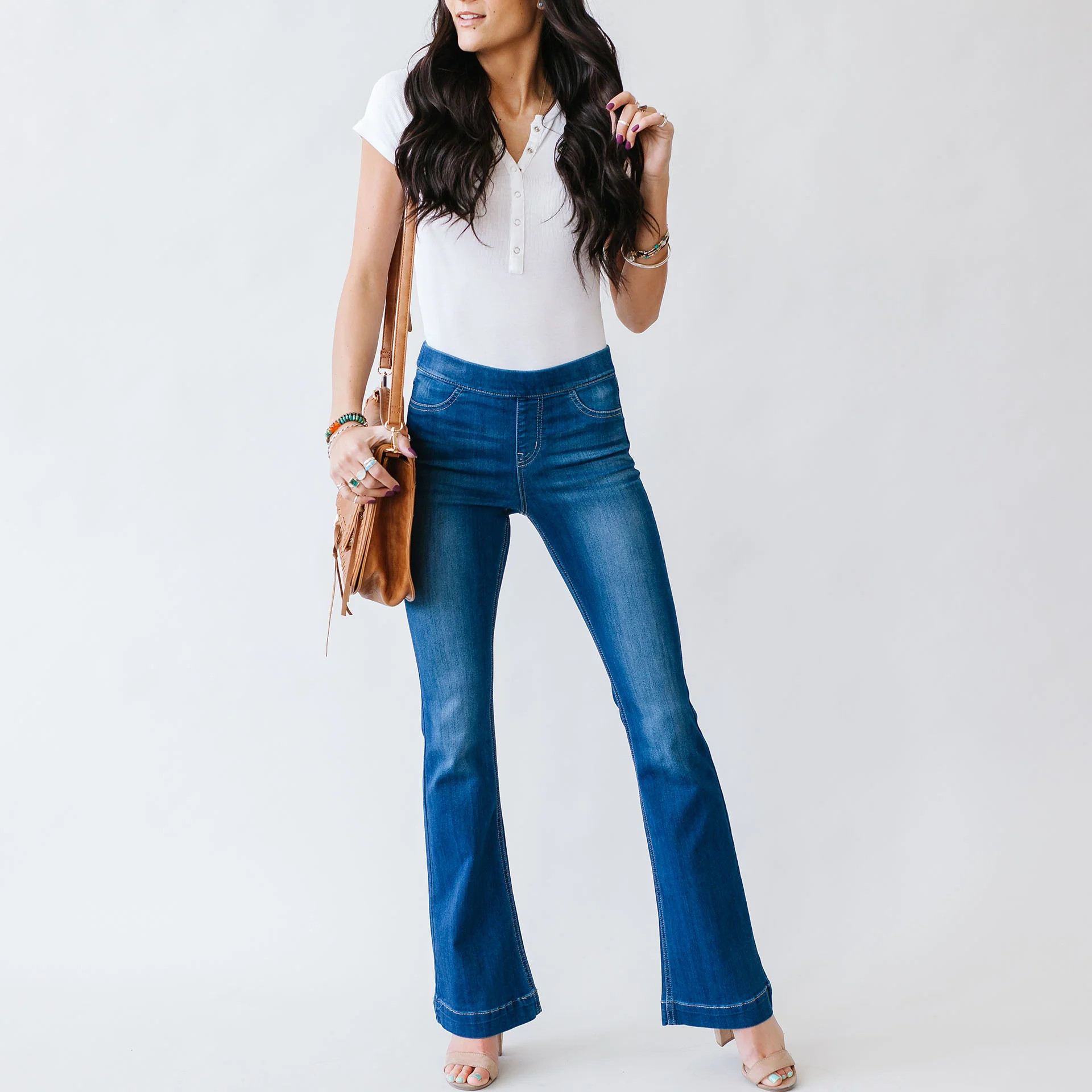Denim Flares in Medium Blue | Hashtag DNA