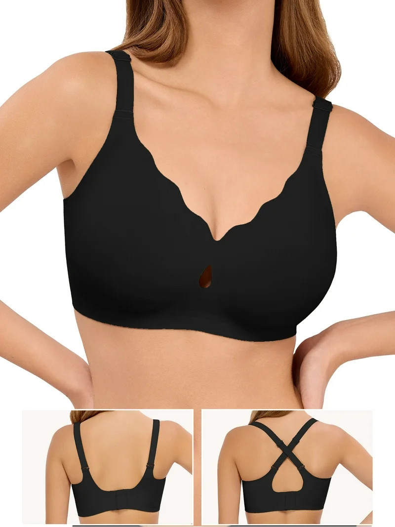 LUCKMEEY Seamless Bras for Women Full Coverage Wireless Bralettes No Underwire Wave Bra Plus Size... | Walmart (US)