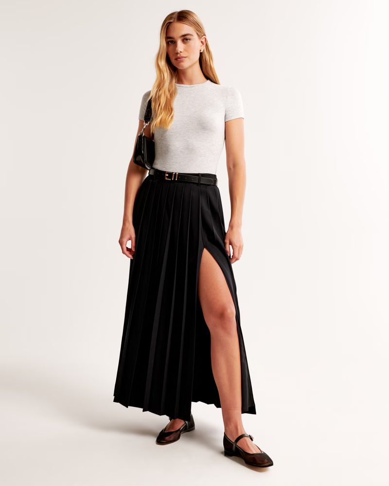 Tailored Pleated Maxi Skirt | Abercrombie & Fitch (US)
