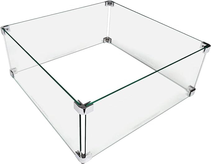 Midwest Hearth Fire Pit Wind Guard Glass Shield (Square, 22 Inch) | Amazon (US)
