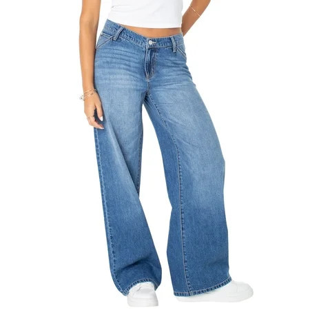 Celebrity Pink Women s and Women s Plus V-Waist Wide Leg Jeans Available in 30 32 and 34 inseams Sizes 1-24W | Walmart (US)