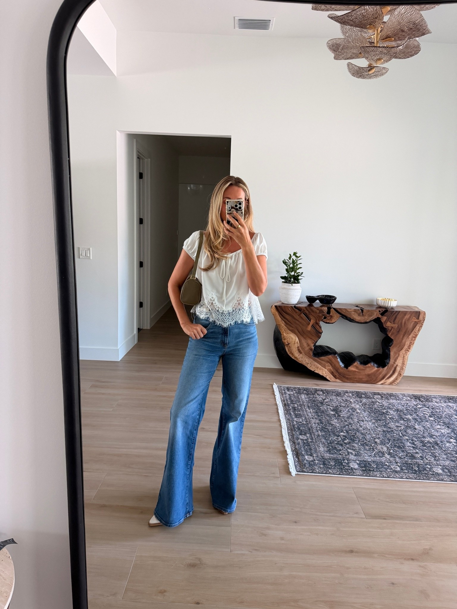 Size medium target lace top, 5’9” wearing an 8 long on these mother jeans dupe

#LTKdayinmylife #LTKgrwm #LTKSaleAlert