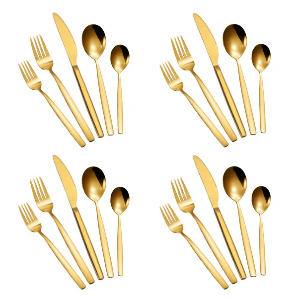 Ebern Designs Bebb Stainless Steel Flatware Set - Service for 4 (Set of 4) | Wayfair North America