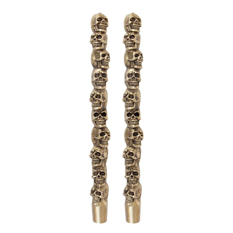 2-Count Gold Skull Bleeding Taper, 12" | At Home