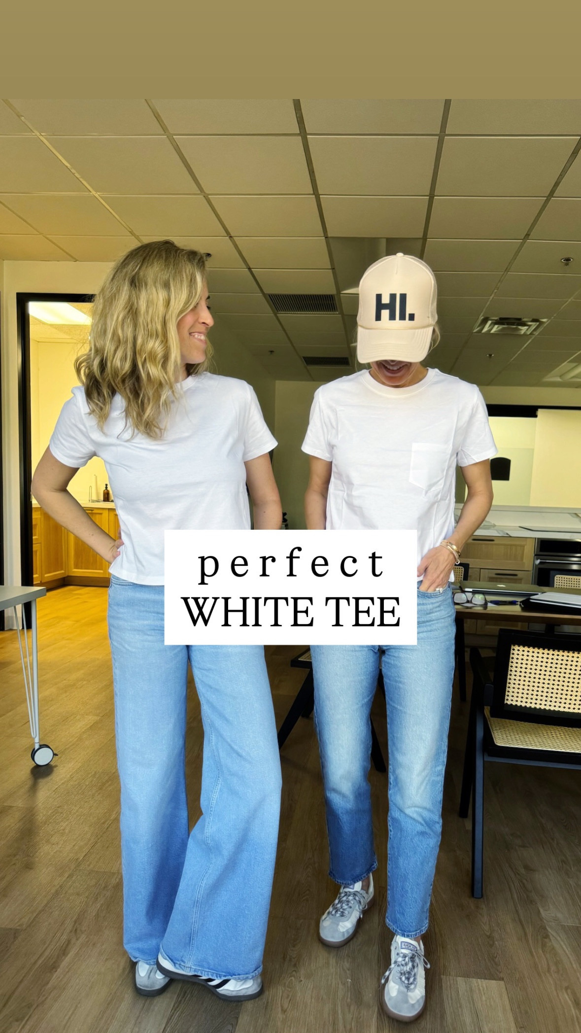 We found the perfect white tee. Seriously. 

It’s by Everlane and we’re obsessed. You can choose “pocket” or “no pocket” and comes in several other colors. Can also buy on a 3 pack for a discount! 

Runs tts. Laura and Gretchen both in a small. 

#LTKFindsUnder50 #LTKOver40 #LTKSeasonal