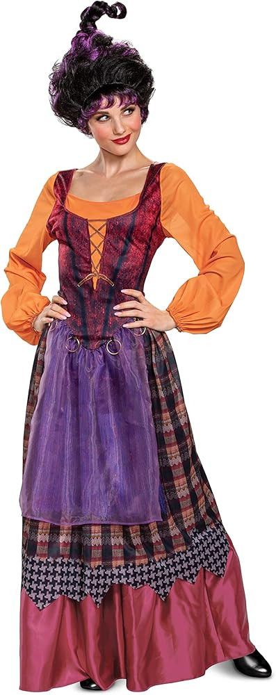 Disguise womens Mary Sanderson Costume, Deluxe Official Disney Hocus Pocus Costume Mary Dress | Amazon (US)