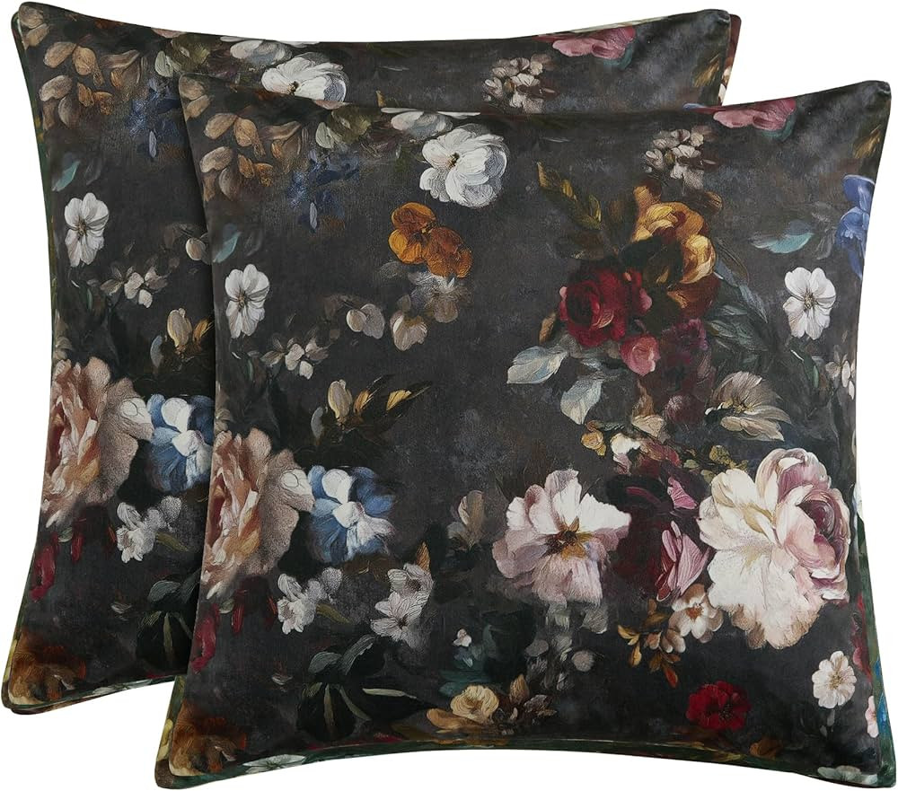 StangH Vintage Floral Throw Covers Pack of 2, Super Soft 18x18 inch Velvet Decorative Square Cush... | Amazon (US)