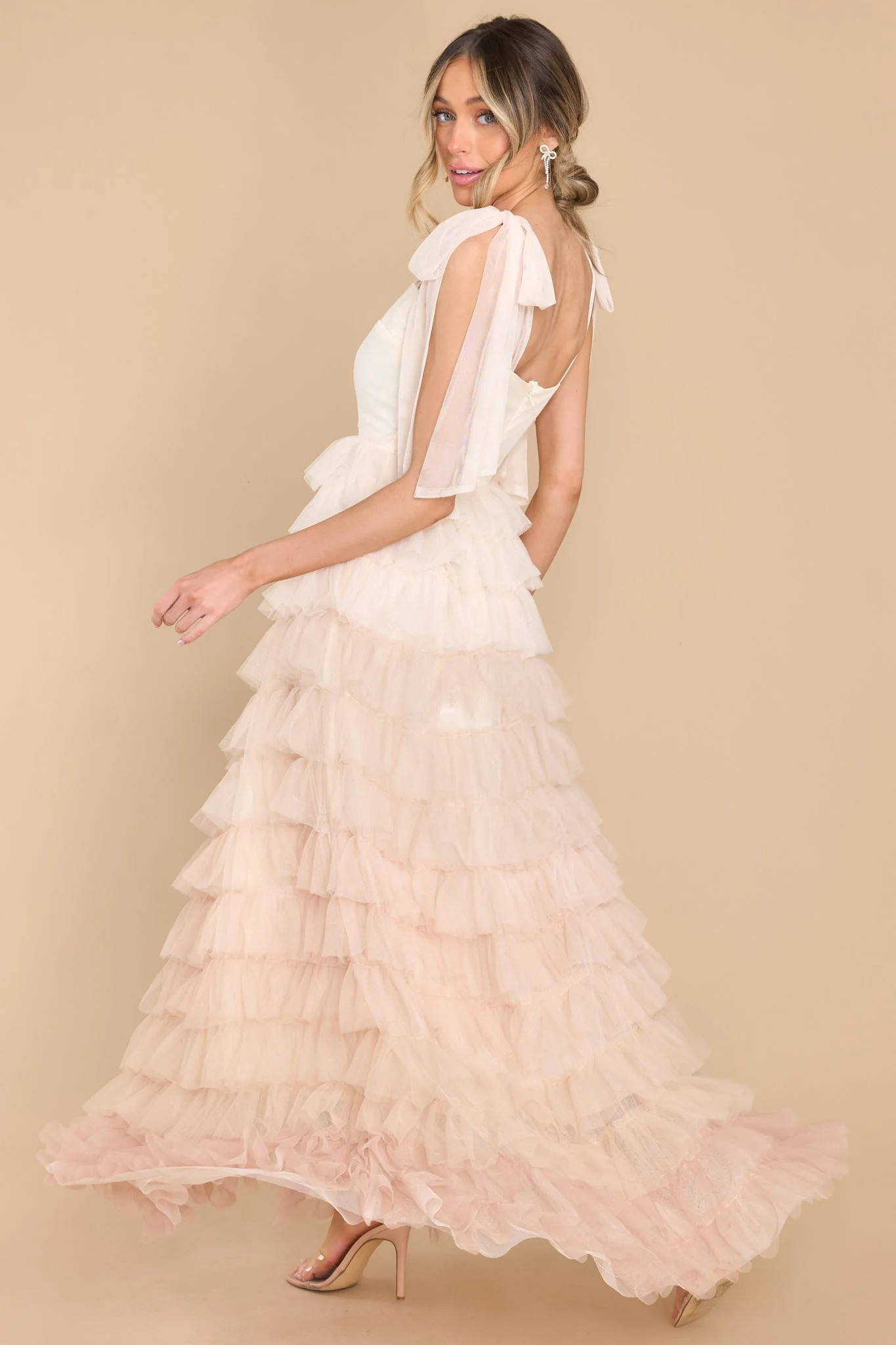 Feel My Love Ivory Maxi Dress | Red Dress 