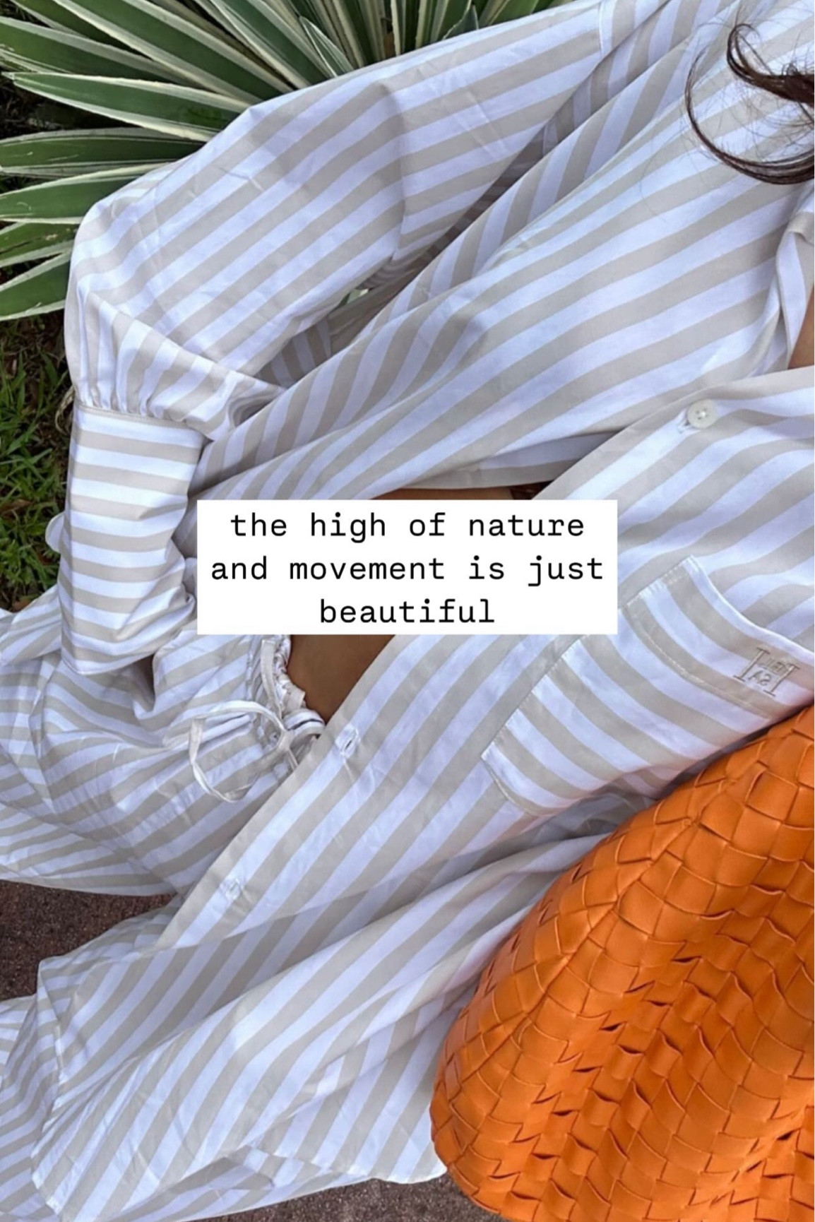 The Bf Shirt in Cinder Multi
Theory. 
White and beige striped button up shirt and pants. 
Striped set. 
Summer two piece set.
Orange bag. Revolve haul. Revolve outfit ideas. 

#LTKSwim #LTKSeasonal #LTKItBag