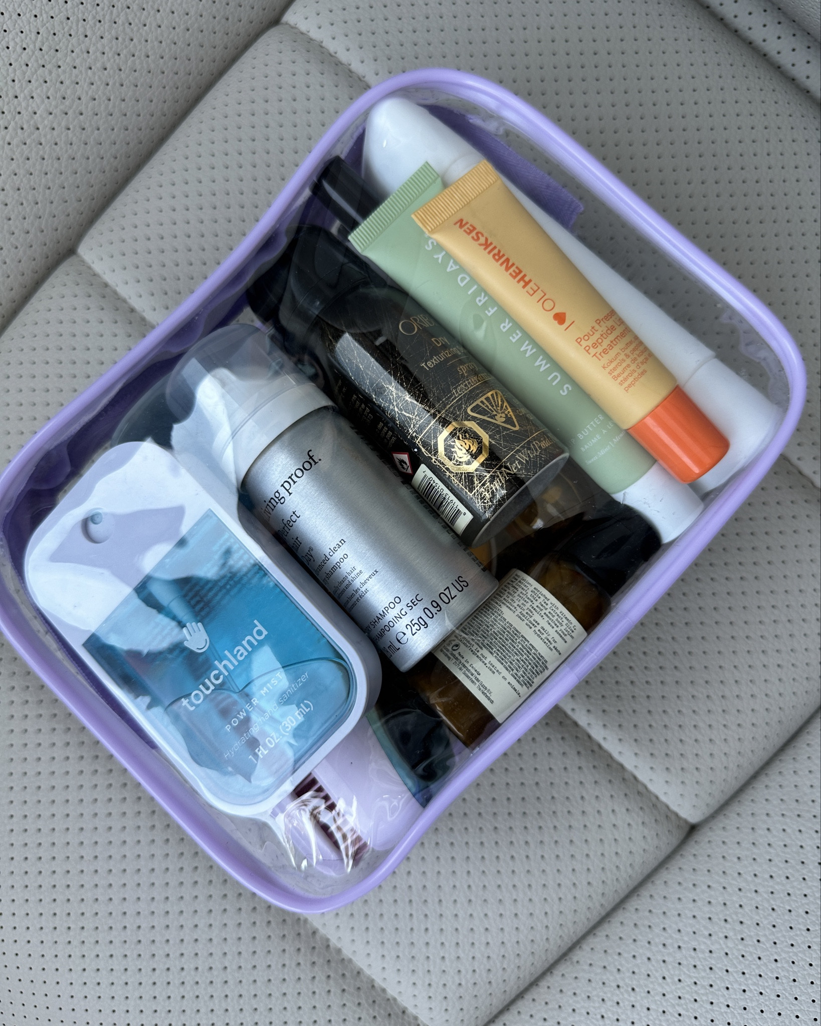One of my busy mom life hacks is keeping this “Mama on the go” self care kit in my car.  For the days where you’re running from place to place and need a moment to freshen up in between. 

I love these Amazon storage bags because they are compact & can hold a ton. Comes in a 3 pack!  

What’s in my bag?
- LMNT electrolytes
- hand sanitizer
- hair clip 
- hair ties
- lip butters 
- mascara mini
- concealer stick
- eyebrow pencil
- dry shampoo mini
- hairspray mini
- body lotion
- hairbrush
- perfume 

#LTKBeauty #LTKFamily #LTKStyleTip