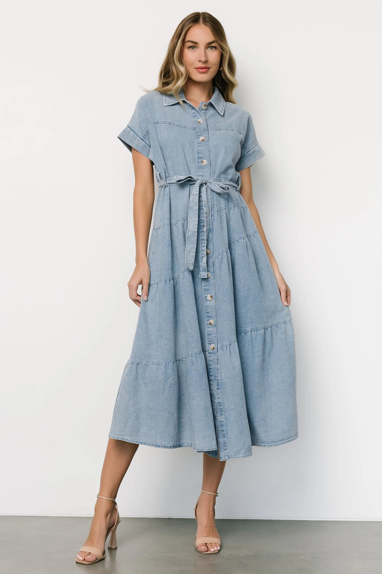 Logan Button Up Midi Dress — Washed Denim | Baltic Born | Baltic Born