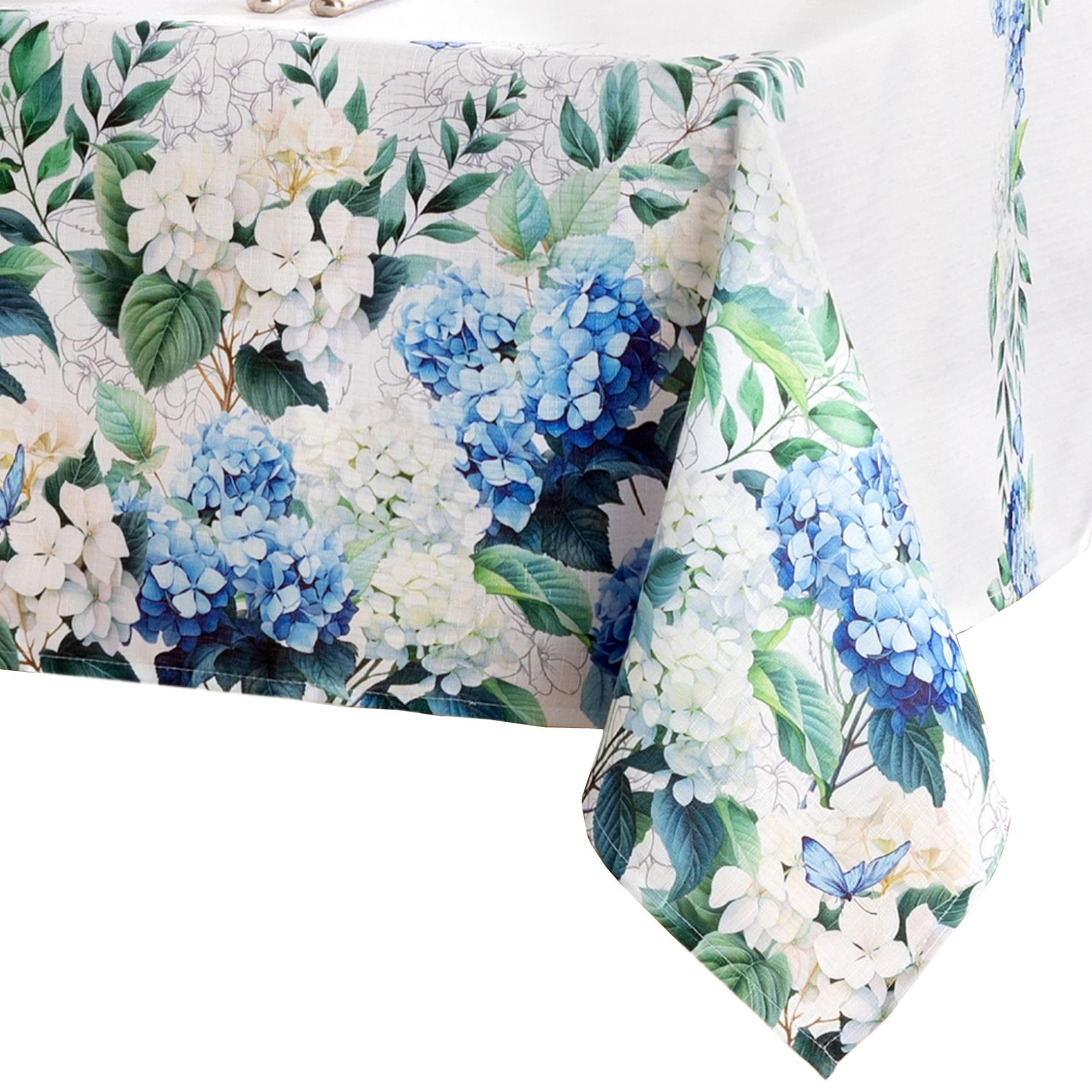 Elrene Home Fashions Hydrangea Bloom Floral Butterfly Double Border Spring/Summer Wrinkle Resista... | Amazon (US)