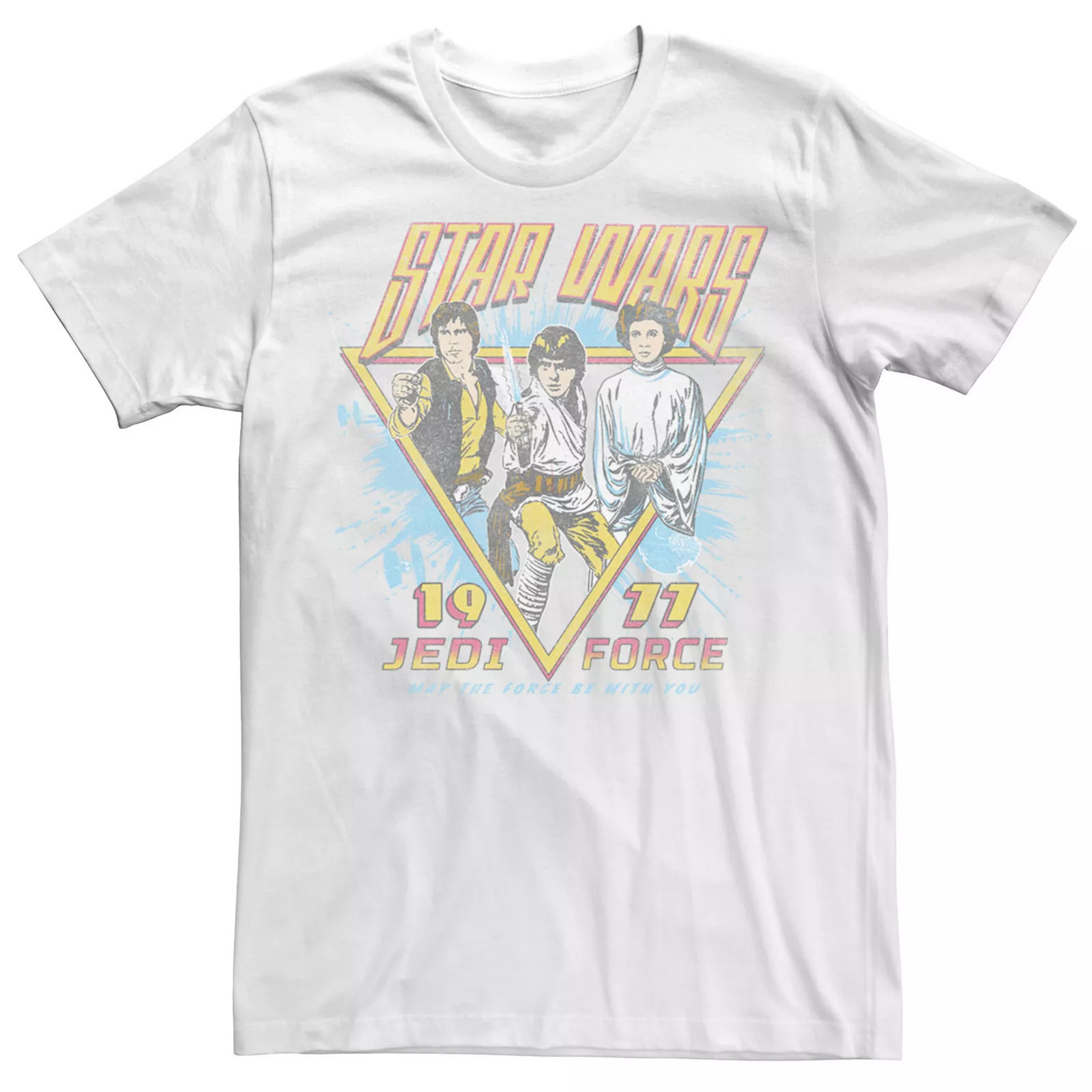 Men's Star Wars A New Hope Han Solo, Luke & Leia Jedi Force 1977 Tee, Size: Large, White | Kohl's