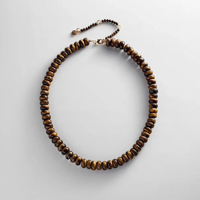 Joyce Semi-Precious Beaded Necklace - Tiger's Eye | BaubleBar