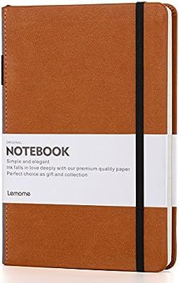 Thick Classic Notebook with Pen Loop - Lemome A5 Wide Ruled Hardcover Writing Notebook with Pocke... | Amazon (US)