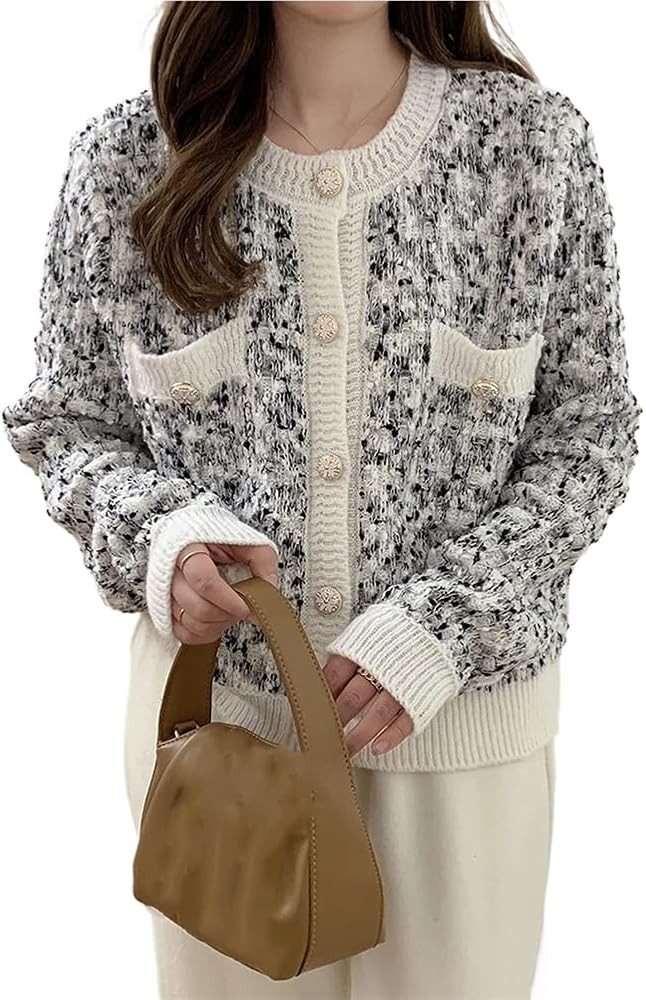 Pockets Knitted Cardigans Women Autumn Button Up Loose Cardigan Sweaters Woman Style Long Sleeve Knitwear | Amazon (US)