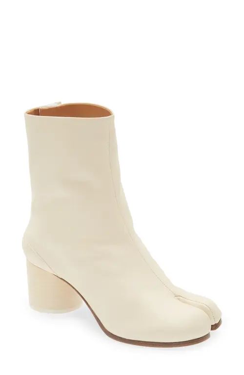 Maison Margiela Tabi Leather Boot in White at Nordstrom, Size 7Us | Nordstrom
