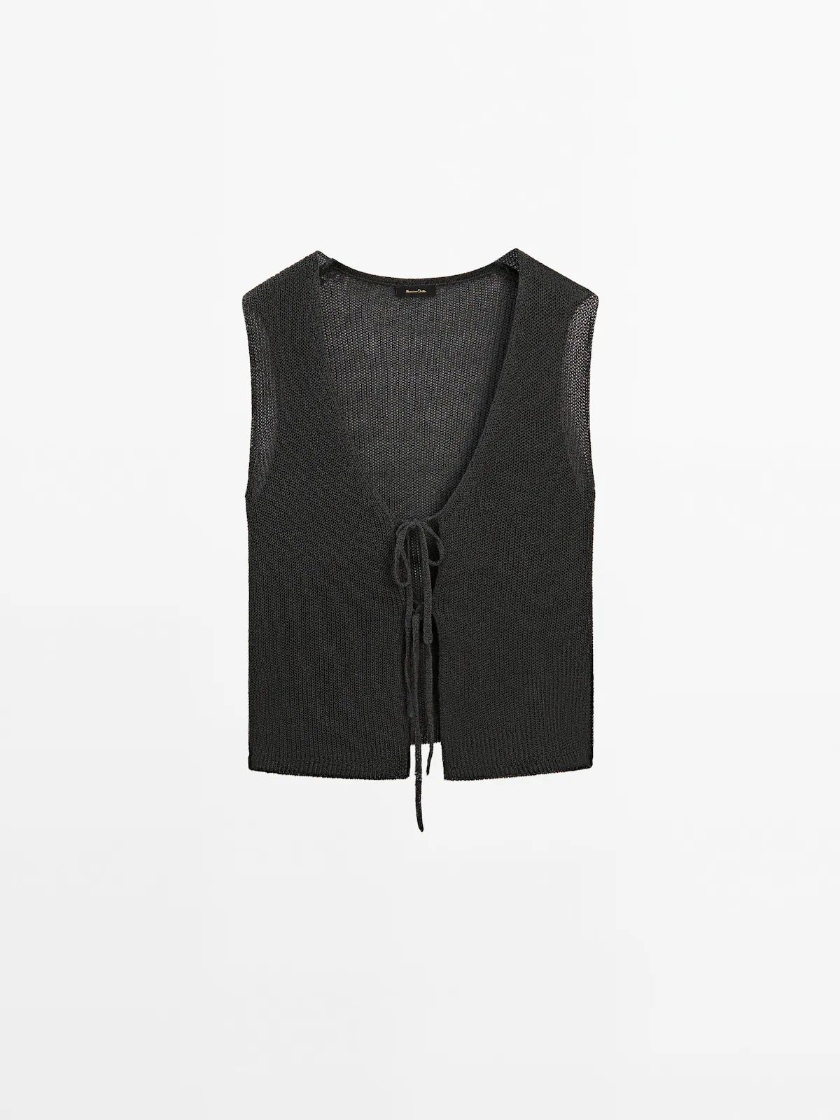 Knit vest with tie details | Massimo Dutti (US)