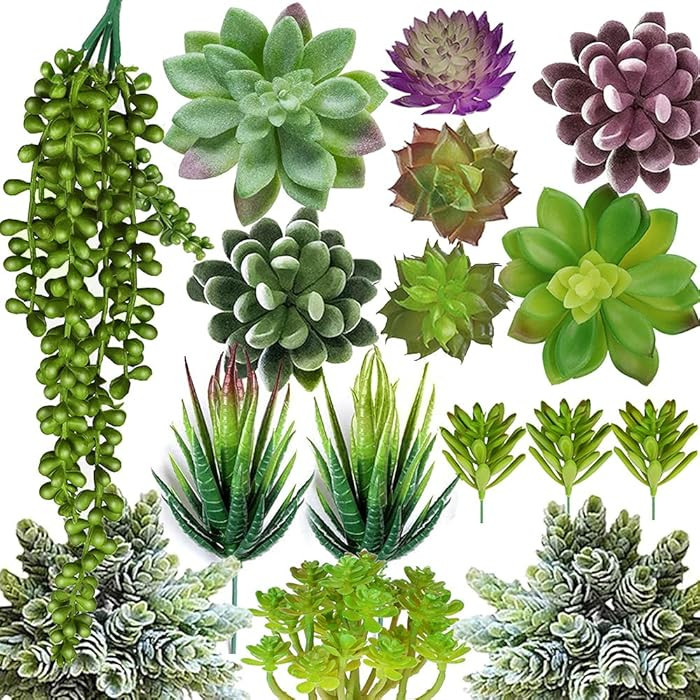Anoak Artificial Succulent Plants - 16 Pcs Set Faux Succulents Unpotted Fake Succulent Plants, Pr... | Amazon (US)