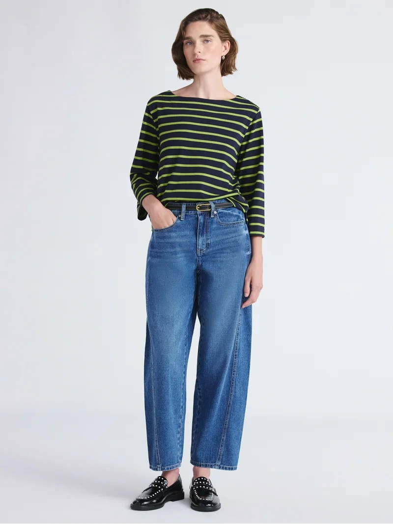 Free Assembly Women's and Women's Plus Barrel Ankle Jeans, 27" Inseam, Sizes 0-26 | Walmart (US)