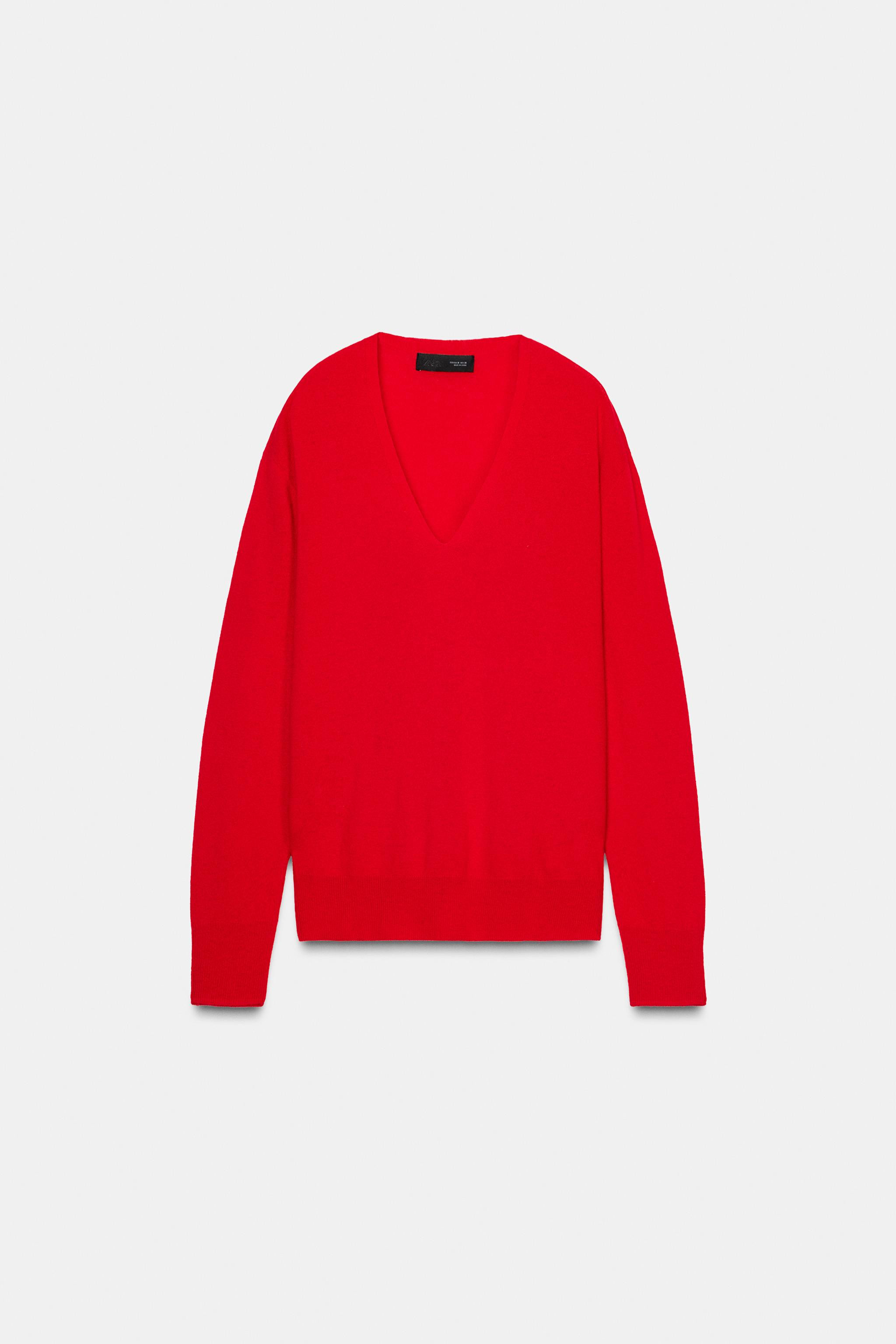 100% EXTRASOFT WOOL V-NECK JUMPER | Zara US