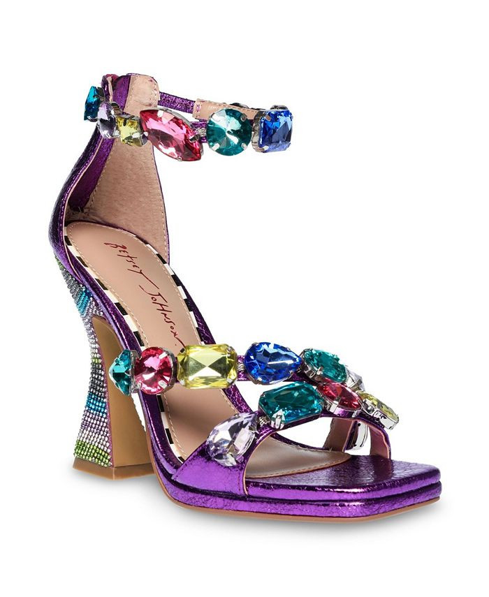 Betsey Johnson Women's Lillie Jewel Detailing High Heel Dress Sandals & Reviews - Sandals - Shoes... | Macys (US)