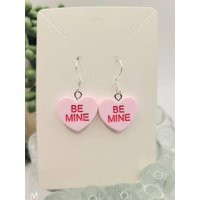 Candy Heart Earrings Be Mine Valentine's Day Jewelry, Silver | Etsy (US)