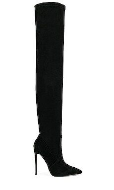 FEMME LA T21 Classic Over The Knee Boot in Black Suede from Revolve.com | Revolve Clothing (Global)