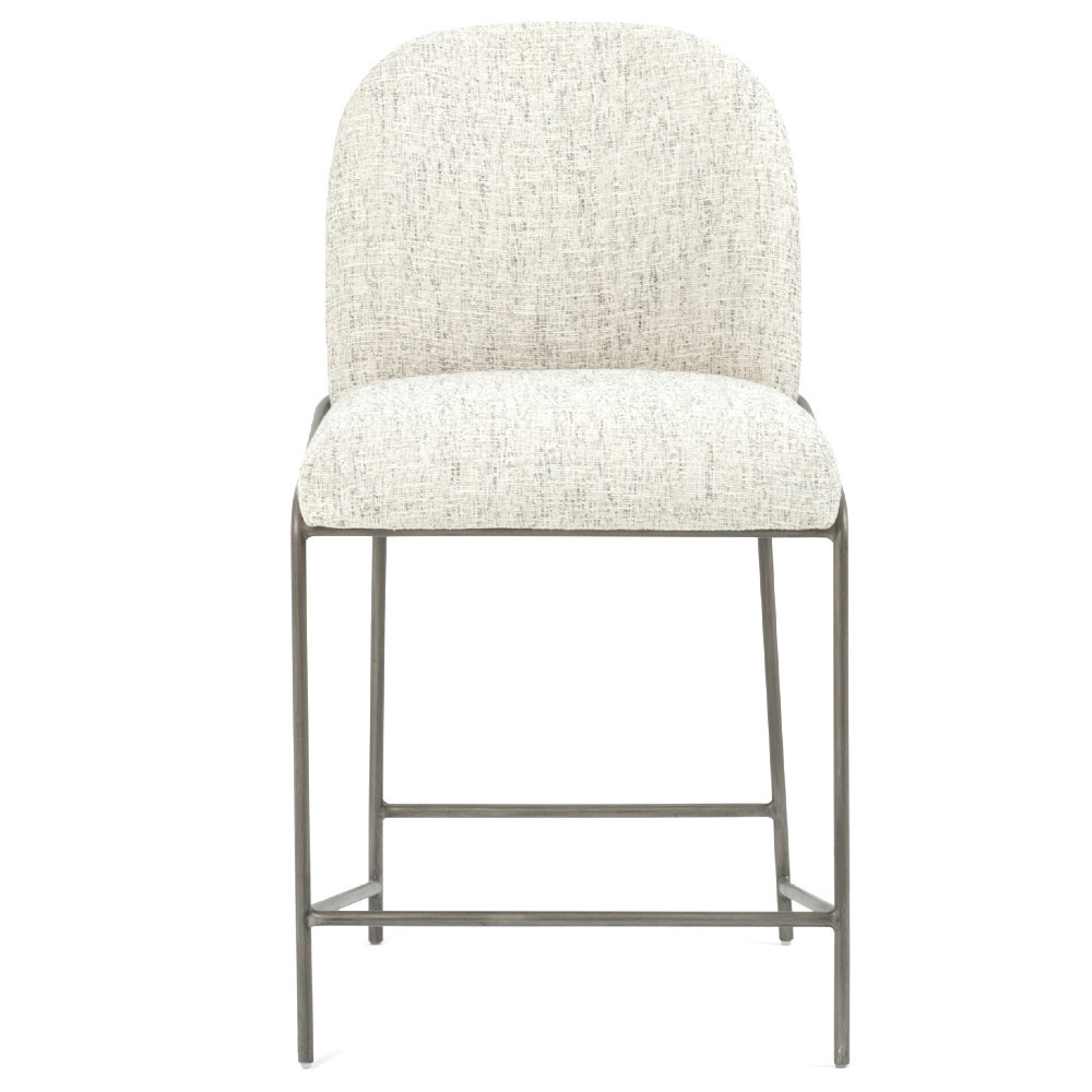 Astrid Industrial Loft Grey Performance Iron Frame Counter Stool | Kathy Kuo Home