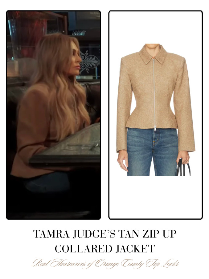 Tamra Judge's Tan Collared Zip Up Jacket 

 