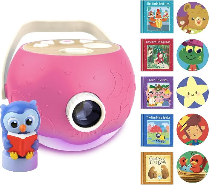 Kids Pink Book Projector - 5 Read-Aloud Stories, 5 Songs, Night Light & Soothing Dream Music | Ch... | Amazon (US)