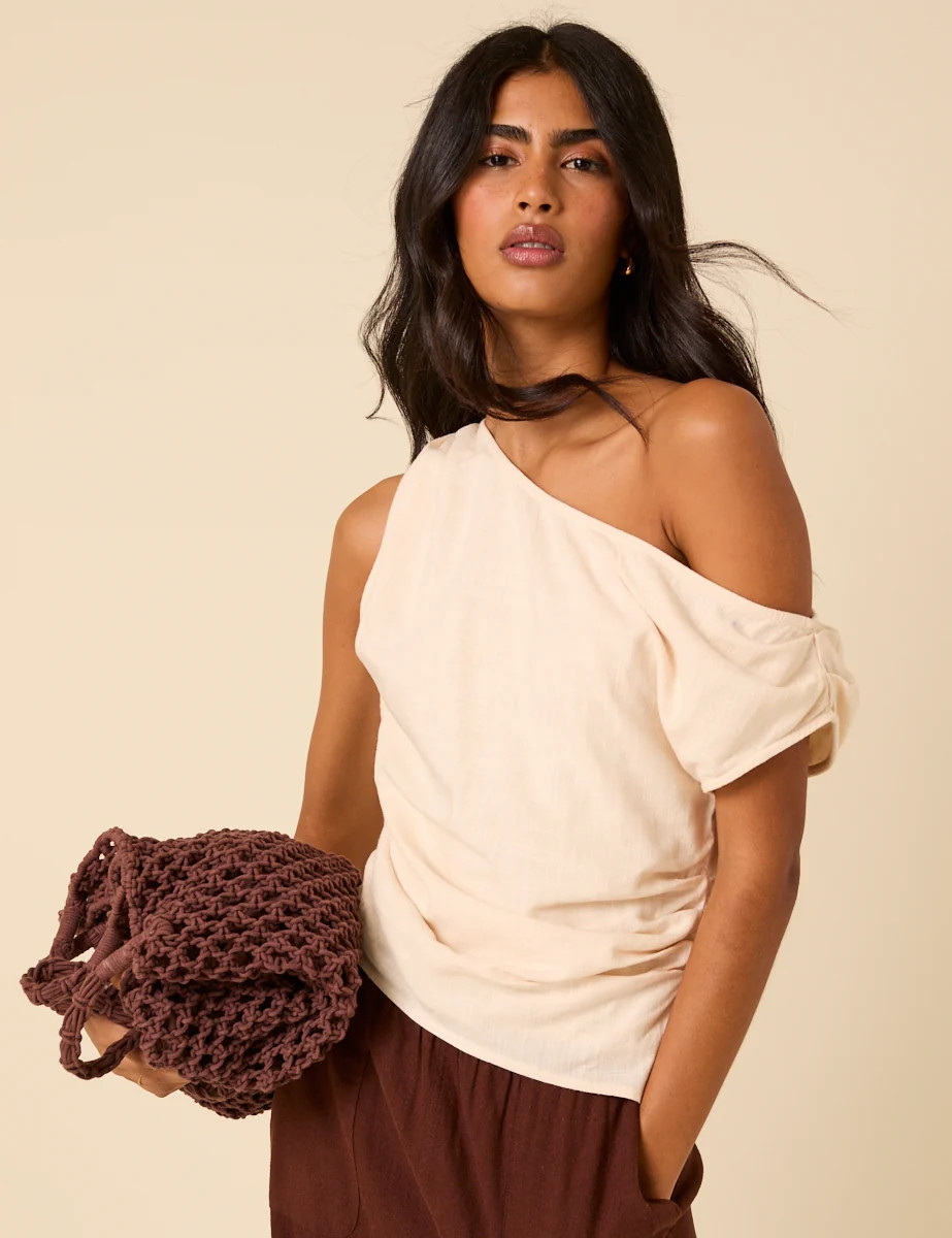 Cream One Shoulder Top | Nobody's Child