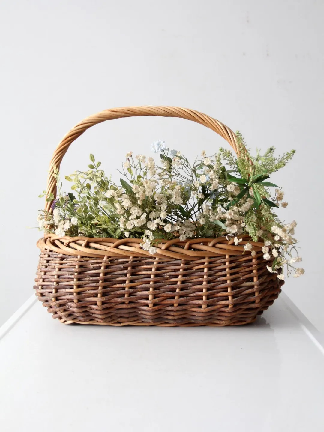 Vintage Wicker Gathering Basket - Etsy | Etsy (US)