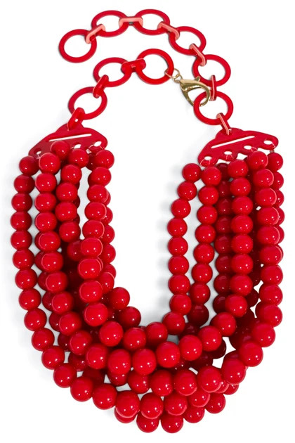 TWT\u00ae Laura Red Smooth Bead 7 Strand Necklace | The Willow Tree