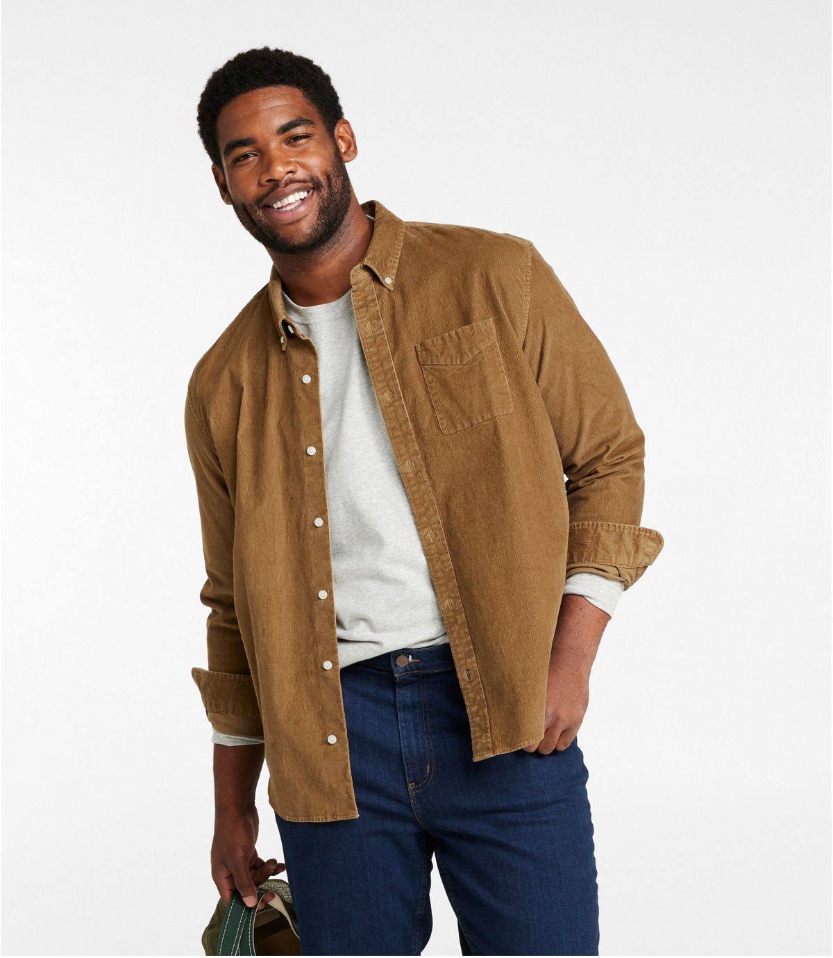Men's Comfort Stretch Corduroy Shirt, Long-Sleeve, Traditional Untucked Fit | L.L. Bean